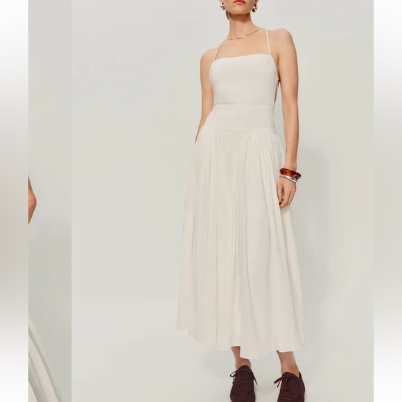 New In! Reformation Perlette Maxi Dress Ivory - Picture 1 of 6